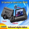 Domary 3 cámaras Dash CAM 2in Clear Car Espejo retrovisor