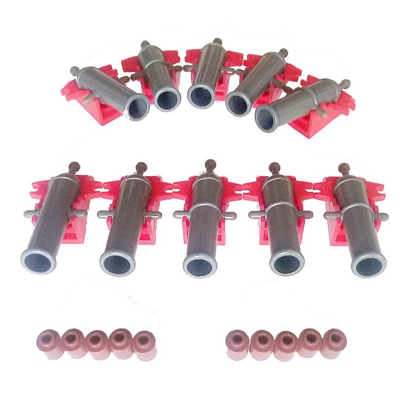 BASEPLATES Pirate Shooting Cannons with Base Cannonballs (Cannon red Base)