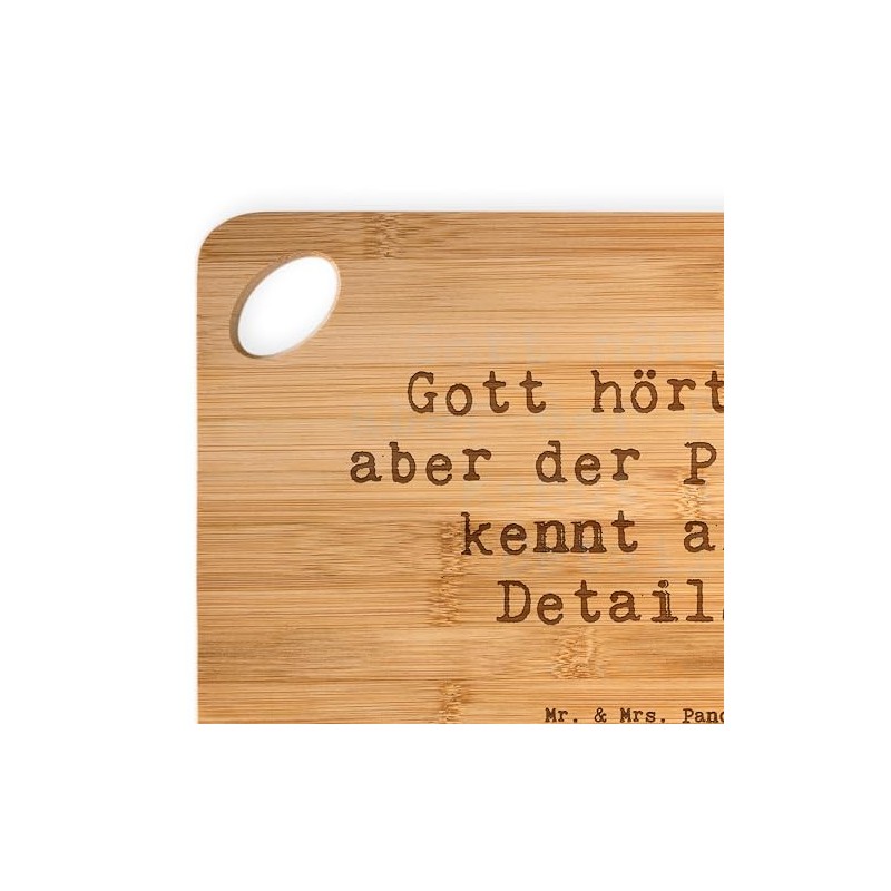 Mr. & Mrs. Panda Bambus - Schneidebrett Spruch Pfarrer Details