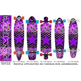 Purple Star - Decal Style Vinyl Wrap Skin fits Longboard Skateboards up to 10"x42" (Longboard NOT Included)