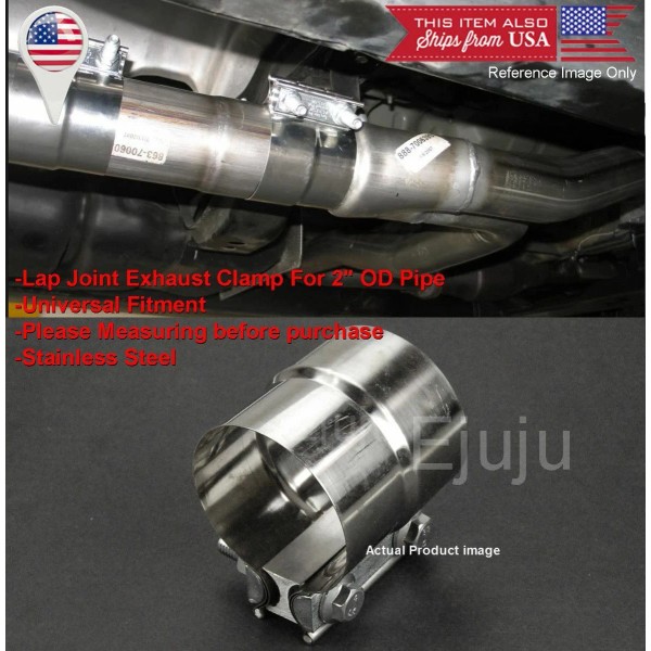 SDeelCase Aluminized Steel Lap Joint Clamp Sleeve Band Connector Fit