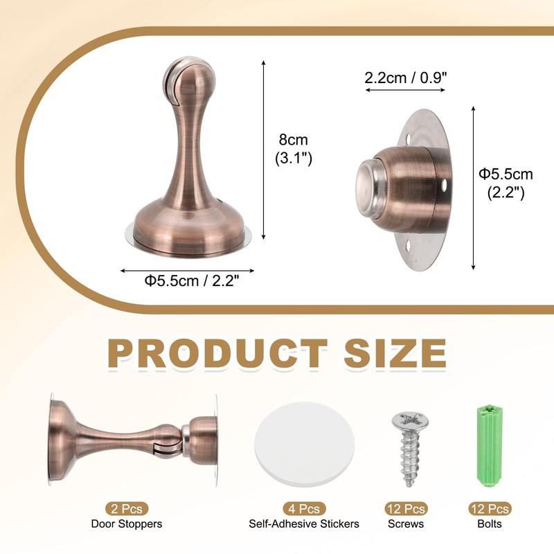 MECCANIXITY Magnetic Door Stoppers Stainless Steel Door Stops, Wall Floor