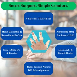 Bargain Wells Finger Splint for DIP Joint Support – 6 Sizes Straightens Finger Tip Joint – Helps Limit Movement – Rigid Stabiliser Brace for Finger Tip Support – DIP Immobiliser Strap (Size 5)