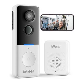 ieGeek Video Doorbell Wireless with Chime - 1080P HD Doorbell Camera, Smart Home Security Door Bell Voice Message and Changer, Two-Way Audio, PIR Detection, Easy Installation, Night Vision