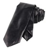 White Fang NC099 Men's Leather Necktie, Solid Color, Business, Elegant,