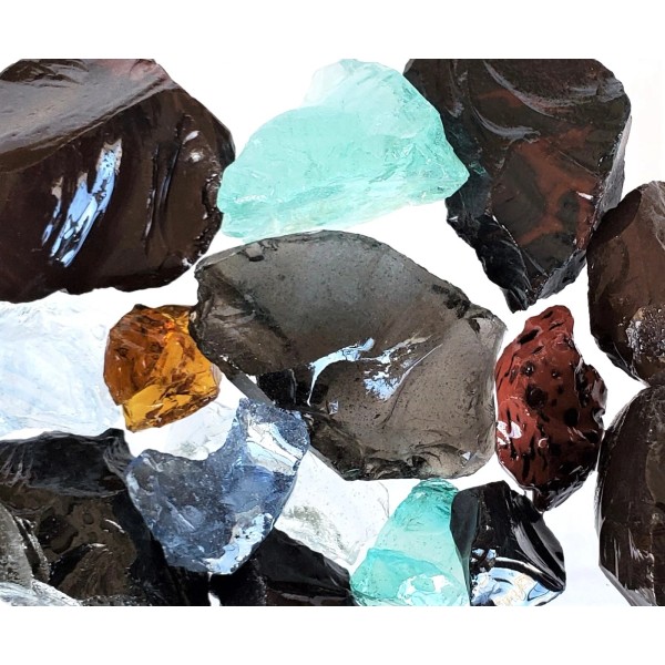 Crushed CONFETTI MIX Glass, 2 lbs, Large Size, for Tumbling