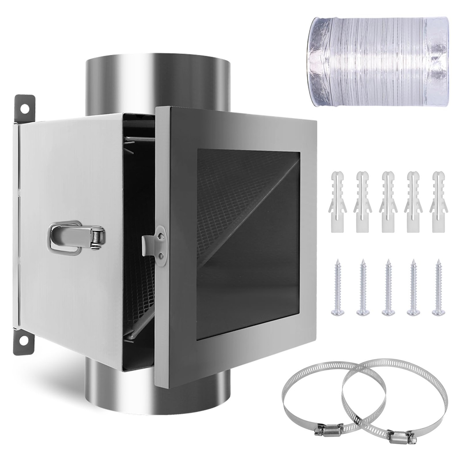 Metal Dryer Duct Lint Trap, Indoor Dryer Vent Kit with 4inch 8FT Dryer ...