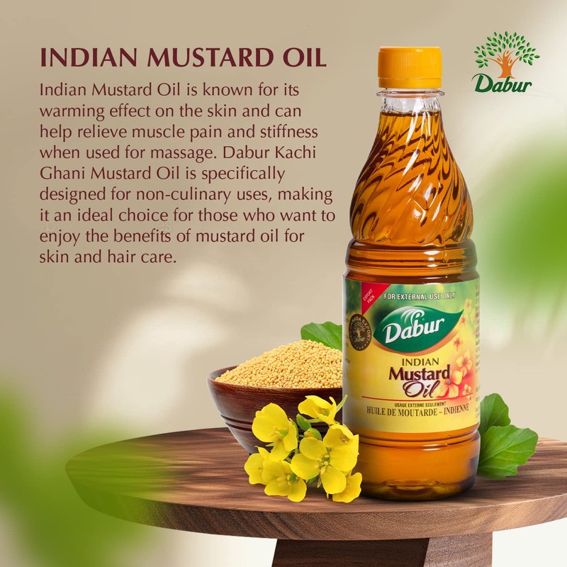 Dabur Kachi Ghani Mustard Oil - Oil for Skin and
