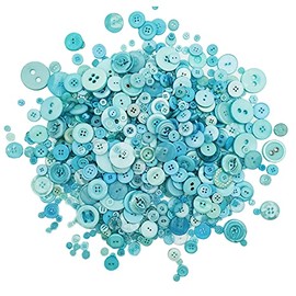 Esoca - Botones surtidos para manualidades, decoración navideña, 650 unidades, Turquoise, 1
