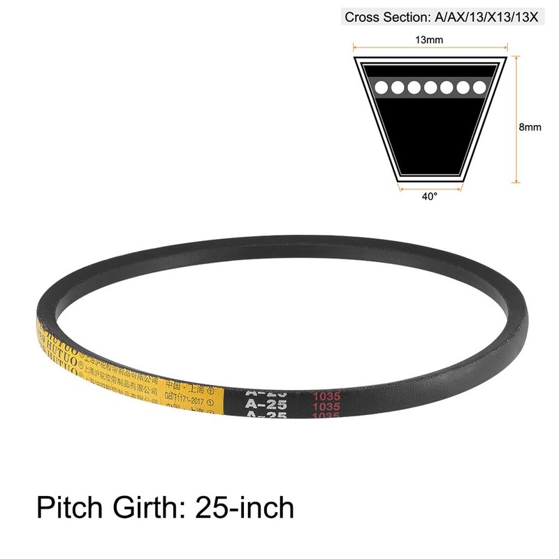 sourcing map A25 Drive V-Belts 25" Pitch Length 13mm Width