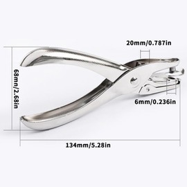 YMWALK Metal Single Hole Punch - Silver Office Tool For Paper And Cards - High Capacity Tag And Stationery Puncher (1, Silver, 6MM)