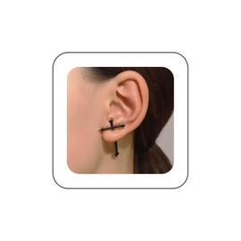 Yheakne Vintage Cross Piercing Earrings Black Cross Earrings Exaggerated Cross Piercing Earrings Punk Long Sword Earrings Jewellery for Women and Girls, Zinc