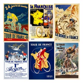 Tour de France - Set of 6 Individual Posters - Racing - Cycling - Bicycle - 18 x 24" Fine Art Paper