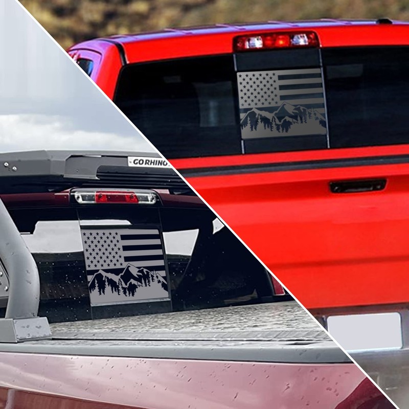 Zhizhong Rear Middle Window Decal Fit F150 2004-2014, American Flag