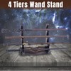 WodGod Wooden Magic Wand Holder and Display Stand,4 Tiered Wood