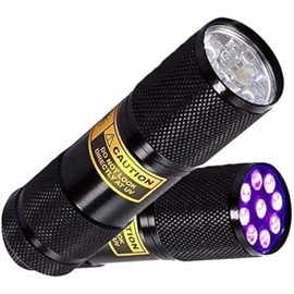 Bright Eyes 2-Pack - Best Black Light - Top UV Pet Urine Stain Detector - Head Lice or Bed Bug Revealer (Aluminum, 9 LED)