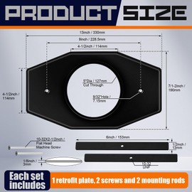 Tandefio 2 Set One Hole Remodel Plate Compatible with Moen Renovation Shower Cover Plate Compatible with Delta Tub Valve for 2 Handle or 3 Handle Shower Updates, Matte Black