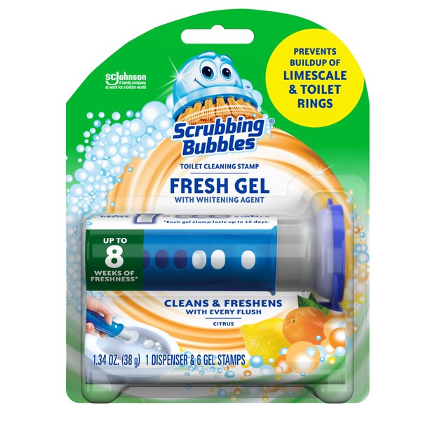 Scrubbing Bubbles Fresh Gel Toilet Bowl Cleaning Stamps, Helps Keep