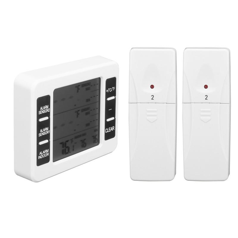 Refrigerator Thermometer Wireless Sensor Temperature Monitor with Audible Alarm for