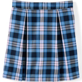 Lands' End School Uniform Girls Plaid Skort Top of Knee 10 Clear Blue Plaid