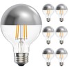 Owilukie Half Silver Chrome Light Bulb 6W (60W Equivalent), Dimmable
