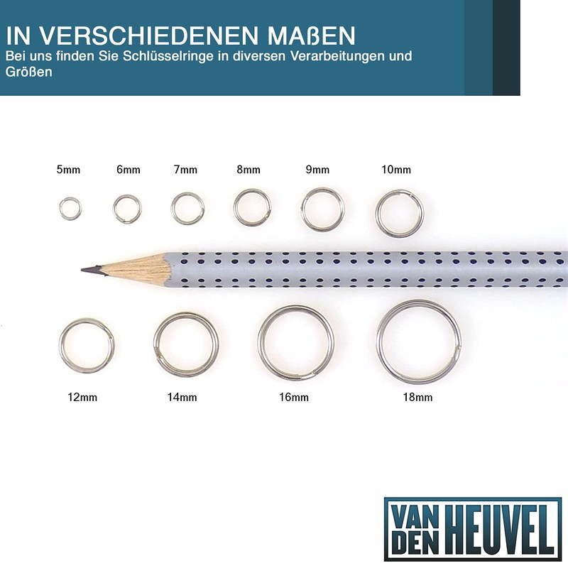 Key Ring 40mm Hardened Nickel-Plated Pack of 25