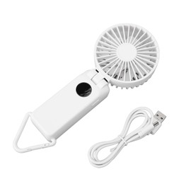 Mini Handheld Fan 3 Speeds Desk Fan Foldable Small Personal Fan USB Rechargeable 1800mAh Battery Operated for Camping Travel Office White