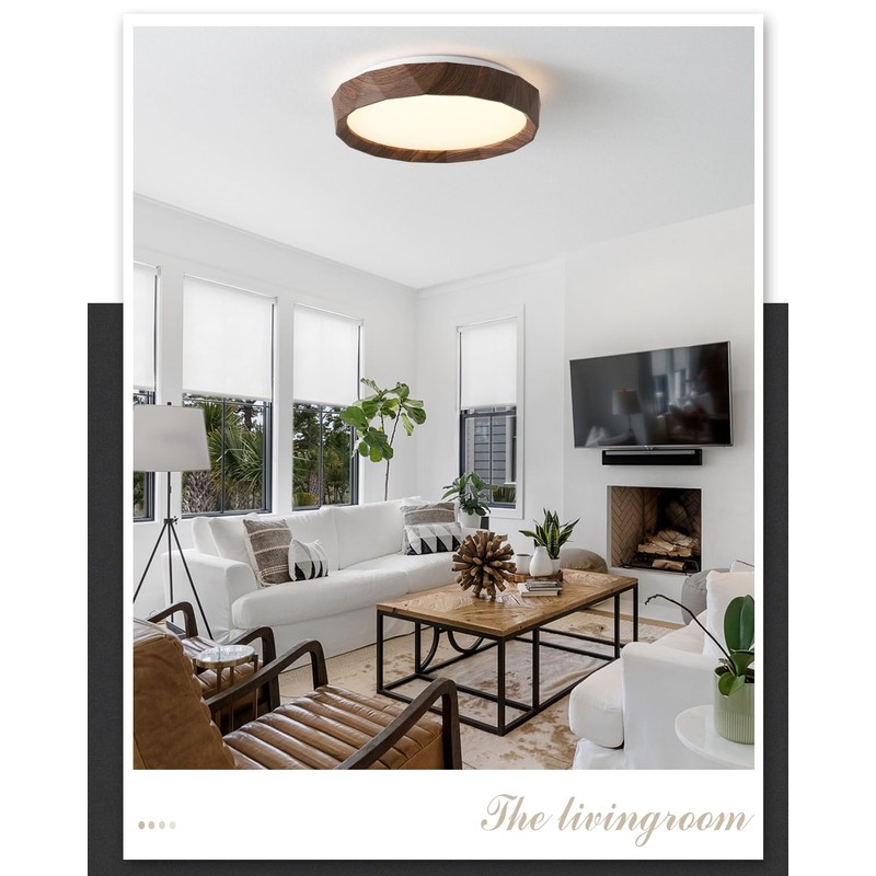 ANYLOVE 15 inch LED Flush Mount Ceiling Light Fixture,3000K 4000K