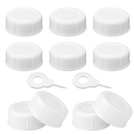 10pcs Narrow Baby Bottle Caps for Dr Brown & Medela Bottles, BPA Free Travel and Storage Baby Bottle Lids Replacement with Punch Needles for Ameda & More Accessories (White)