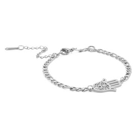 Hamsa Hand of Fatima Bracelet Amulet Ankle Chain Anklet Adjustable Pendant Bangle Charm Bracelet Stainless Steel Jewellery Gift Women Girls