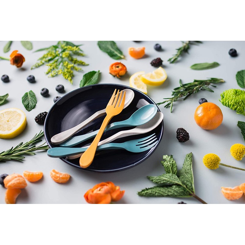 Knork Eco Plant Based 24 Pack Reusable Bamboo Flatware Set