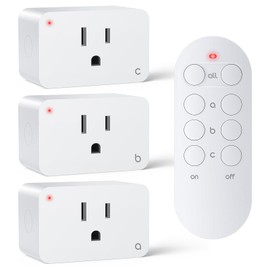 STRIPOO Remote Control Outlet Plug Wireless Remote Outlet Switch Electrical Outlet Switch Kit for Household Appliances 15A/1800W, 100ft Range, FCC Listed, 3 Outlets + 1 Remote