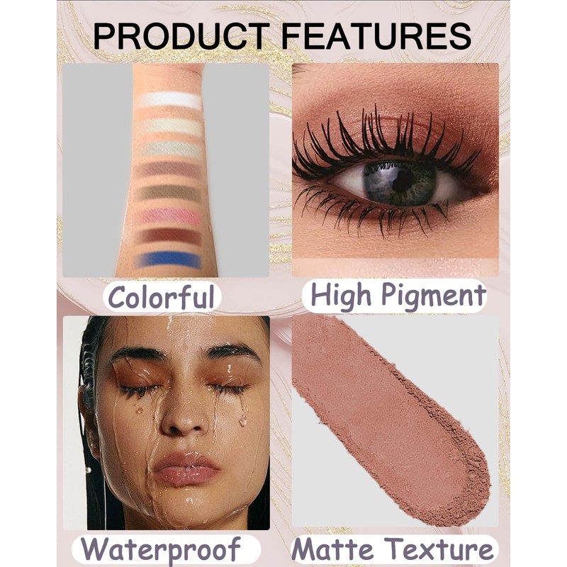 Single Lidschatten-Palette, matt, Grau, matt, Lidschatten, lange Lebensdauer, wasserfest, schweißfest,