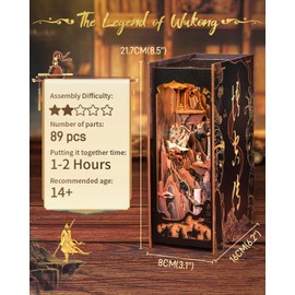CUTEBEE Book Nook Kit - DIY Dollhouse Booknook Miniature House 3D Wooden Puzzle for Adults and Teens Tiny House The Legend of Wukong DIY Craft Model Building Kits for Gift