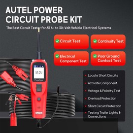Autel Automotive Circuit Tester PowerScan PS100, Power Circuit Probe Kit, Breaker Finder, 12V 24 Relay Tester, 20ft Extension Cable AVOmeter, Test Light, Continuity Checker, for 99% Cars