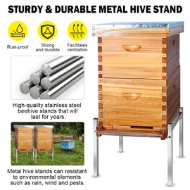 Honey Lake Metal Bee Hive Stand for 8/10 Frame Beehive box, Easy to Assemble Sturdy Beehive Stand for Beekeeping, Bee Hives Frame Stands with Round Base - Beekeeping Supplies & Tools
