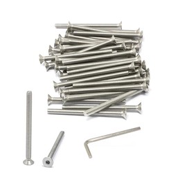 iexcell 50 Pcs M4 x 55mm Thread Pitch 0.7 mm Stainless Steel 304 Hex Socket Flat Head Cap Screws Bolts Kit