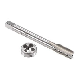 uxcell 3/8"-32 UNEF Tap and Die Set, HSS Machine Thread Tap with Round Threading Die, Right Hand