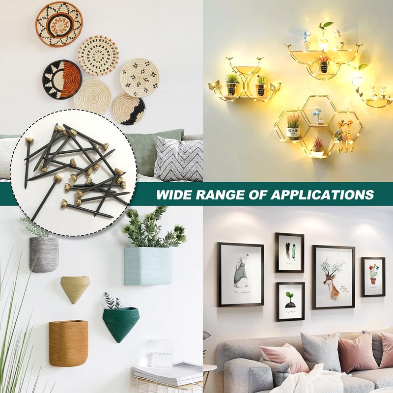 Picture Pins Nails, 100pcs Picture Hanging Nails for Wall Pins
