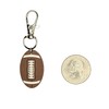 Football Zipper Charm Set of 2 Badge Reel Accent Purse
