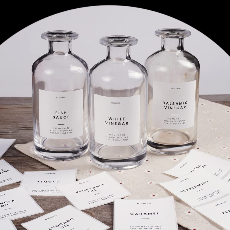 MoliMoli Minimalist Labels, Pantry, Organization, Oil, Cooking Sauce and Wine