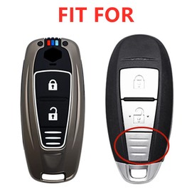OTMIK Carcasa para llave de coche de aleación de zinc compatible con Suzuki Vitara Swift Kizashi SX4 Ignis Baleno Ertiga Ciaz Smart Keyless Shell (rojo 3 botones A)