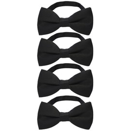 [Best Item] Bowtie, Adult, Men's, Made in Japan, One-Touch Necktie, Ribbon Tie, Easy Hook, Bowtie, 00, 04_Black 4pcs