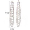 Chargances Boho Rhinestone Tassel Long Earrings for Women Sparkling Crystal