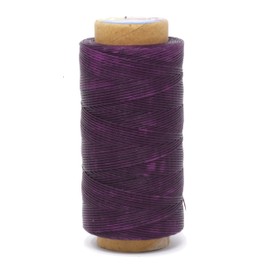 Mandala Crafts Purple Flat Thread - Polyester Waxed Thread - 197 Yds 210D 1mm Waxed Cord for Leather Stitching