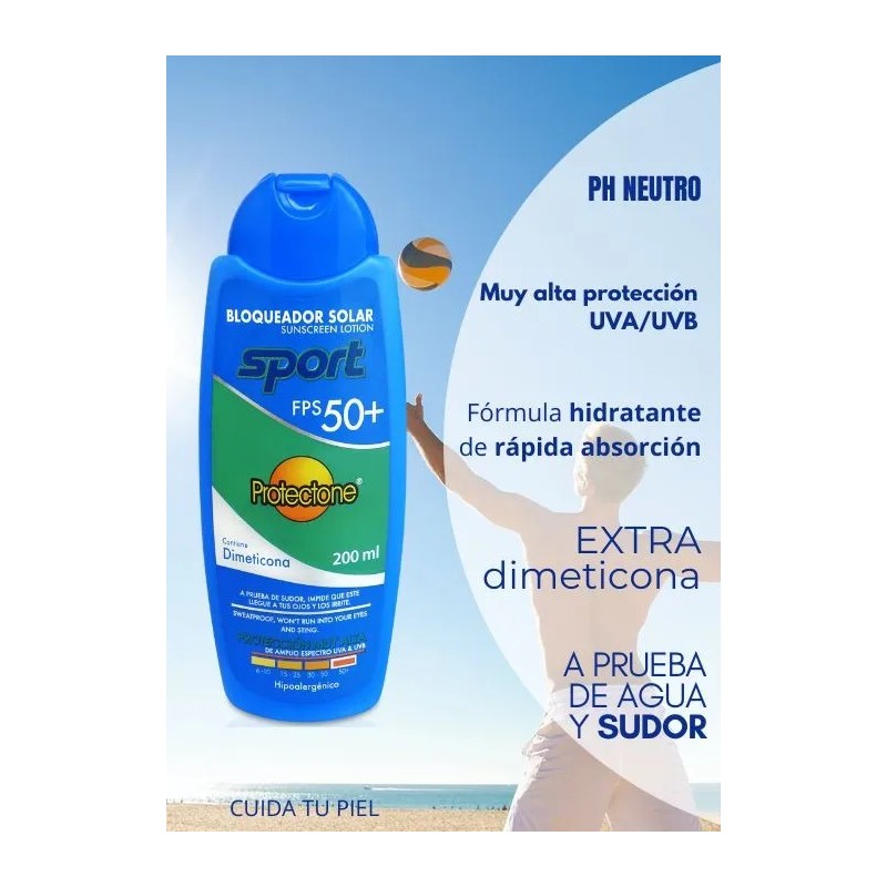 Bloqueador Solar Fps Sport Protectone Waterproof Hipoalargenico 200ml