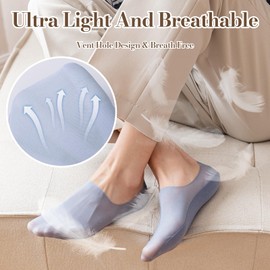 Damen Füßlinge Ultra Unsichtbare Socken No Show Ballerina Socken Unsichtbare Damensocken Atmungsaktiv Füsslinge Sneaker Socke Sommer Socke Damen Invisible Socks für flache Schuhe Loaf, 6 Paar