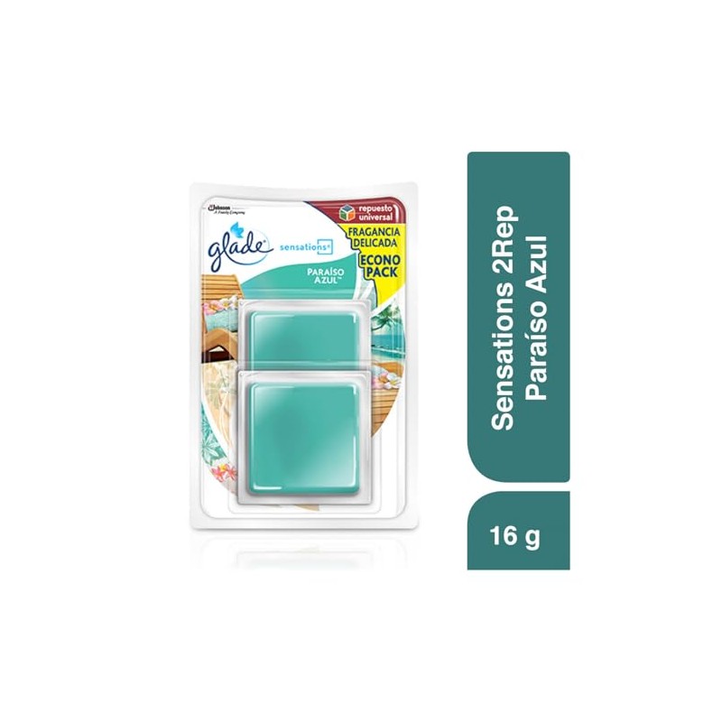 Glade Sensations Aromatizante de Ambiente Continuo en Gel, Dos Repuestos,