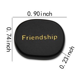 Friendship Crystals and Healing Stones for Best Friend Christmas Birthday Gifts for Brother Sister Engraved Inspirational Stones for Friend Motivational Sentimental Gifts for Bestie Black Agate Stone