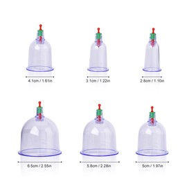 12x Suction Cups Set Cupping Massage Acupuncture Vacuum Medical Therapy Traditional Chinese Cupping Body Spa (Transparent)